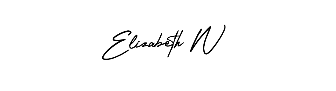 The best way (AmerikaSignatureDemo-Regular) to make a short signature is to pick only two or three words in your name. The name Elizabeth W include a total of six letters. For converting this name. Elizabeth W signature style 3 images and pictures png