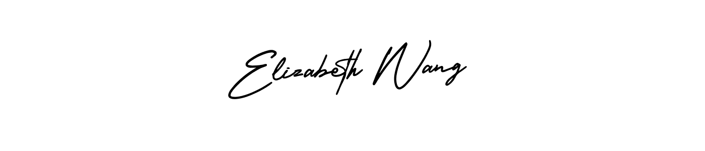 This is the best signature style for the Elizabeth Wang name. Also you like these signature font (AmerikaSignatureDemo-Regular). Mix name signature. Elizabeth Wang signature style 3 images and pictures png