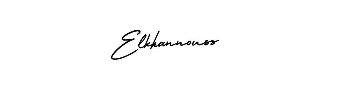 The best way (AmerikaSignatureDemo-Regular) to make a short signature is to pick only two or three words in your name. The name Elkhannouss include a total of six letters. For converting this name. Elkhannouss signature style 3 images and pictures png