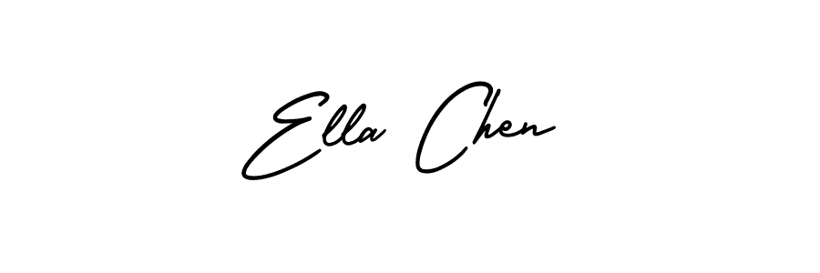 How to make Ella Chen name signature. Use AmerikaSignatureDemo-Regular style for creating short signs online. This is the latest handwritten sign. Ella Chen signature style 3 images and pictures png