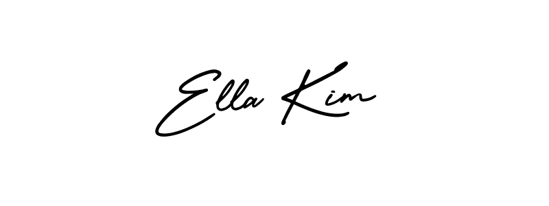 The best way (AmerikaSignatureDemo-Regular) to make a short signature is to pick only two or three words in your name. The name Ella Kim include a total of six letters. For converting this name. Ella Kim signature style 3 images and pictures png