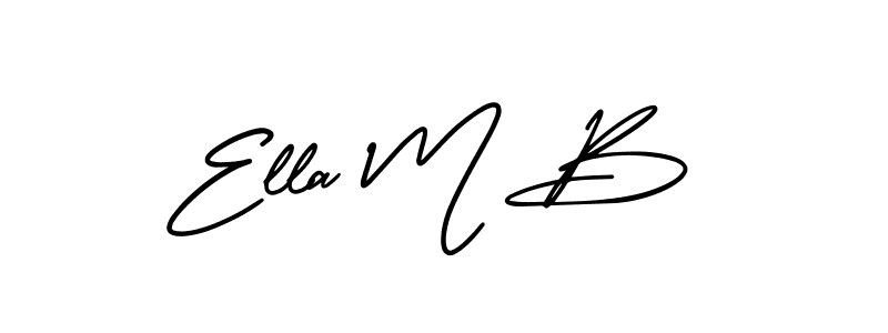 if you are searching for the best signature style for your name Ella M B. so please give up your signature search. here we have designed multiple signature styles  using AmerikaSignatureDemo-Regular. Ella M B signature style 3 images and pictures png