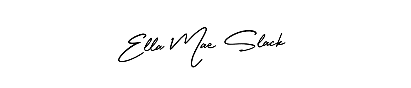 You should practise on your own different ways (AmerikaSignatureDemo-Regular) to write your name (Ella Mae Slack) in signature. don't let someone else do it for you. Ella Mae Slack signature style 3 images and pictures png