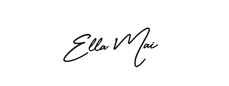 The best way (AmerikaSignatureDemo-Regular) to make a short signature is to pick only two or three words in your name. The name Ella Mai include a total of six letters. For converting this name. Ella Mai signature style 3 images and pictures png