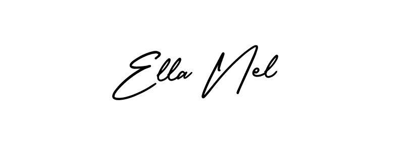 This is the best signature style for the Ella Nel name. Also you like these signature font (AmerikaSignatureDemo-Regular). Mix name signature. Ella Nel signature style 3 images and pictures png