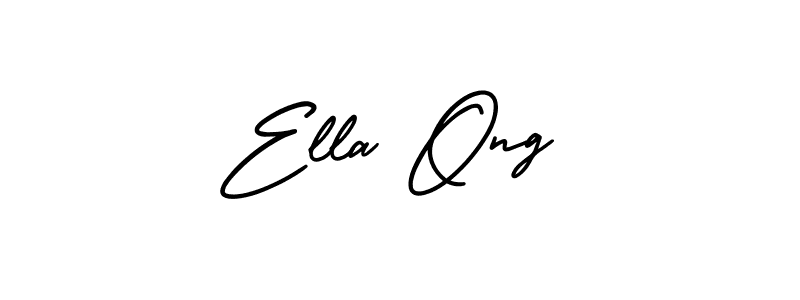 Make a short Ella Ong signature style. Manage your documents anywhere anytime using AmerikaSignatureDemo-Regular. Create and add eSignatures, submit forms, share and send files easily. Ella Ong signature style 3 images and pictures png