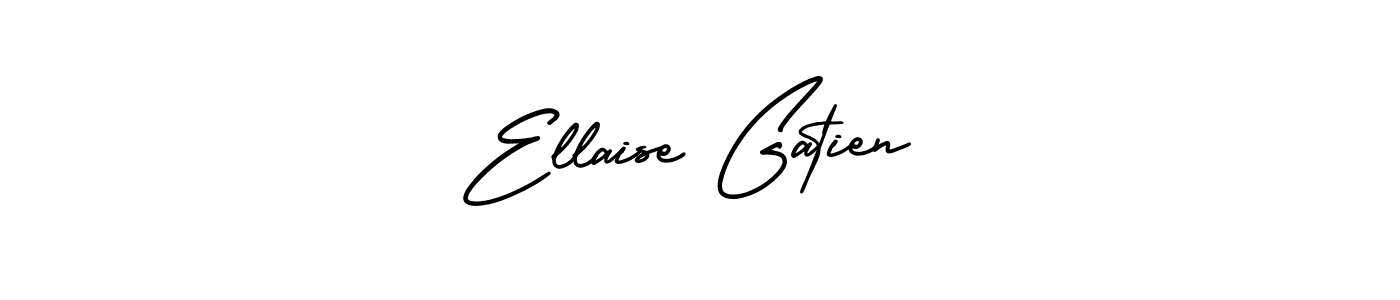 The best way (AmerikaSignatureDemo-Regular) to make a short signature is to pick only two or three words in your name. The name Ellaise Gatien include a total of six letters. For converting this name. Ellaise Gatien signature style 3 images and pictures png