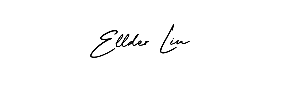 How to make Ellder Liu name signature. Use AmerikaSignatureDemo-Regular style for creating short signs online. This is the latest handwritten sign. Ellder Liu signature style 3 images and pictures png