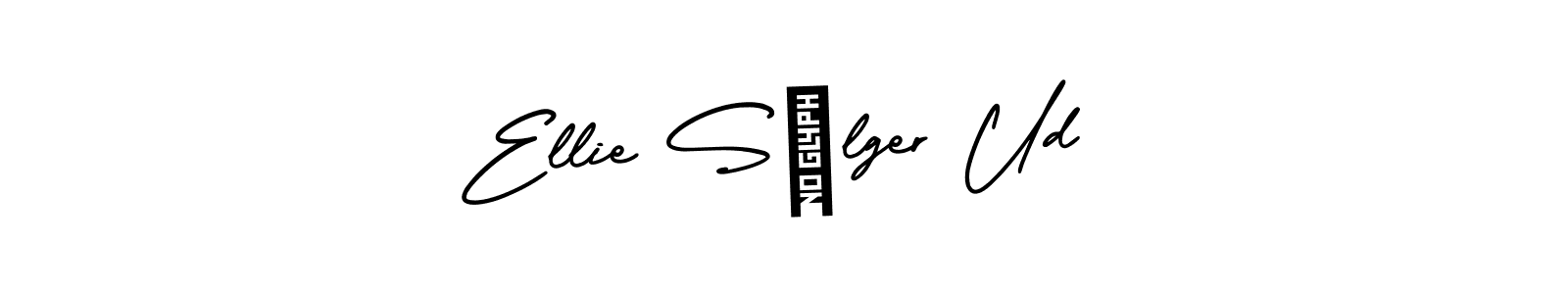 if you are searching for the best signature style for your name Ellie Sælger Ud. so please give up your signature search. here we have designed multiple signature styles  using AmerikaSignatureDemo-Regular. Ellie Sælger Ud signature style 3 images and pictures png