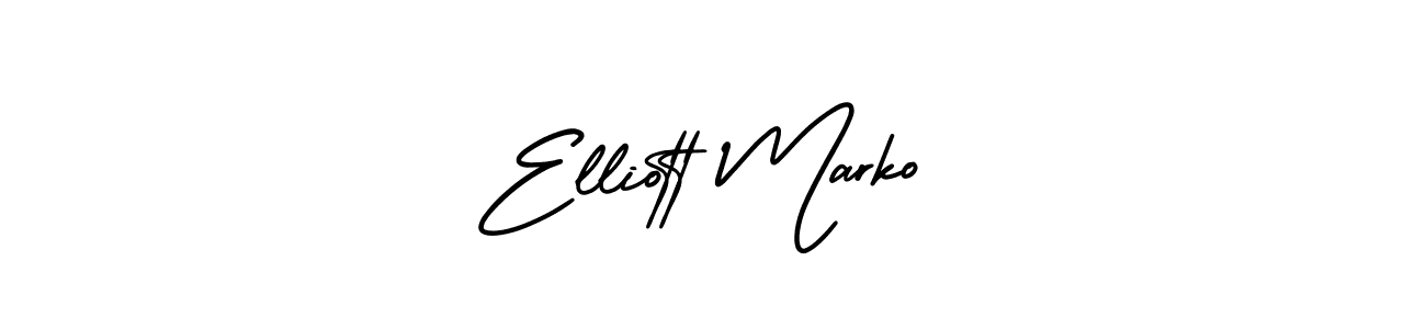 Elliott Marko stylish signature style. Best Handwritten Sign (AmerikaSignatureDemo-Regular) for my name. Handwritten Signature Collection Ideas for my name Elliott Marko. Elliott Marko signature style 3 images and pictures png
