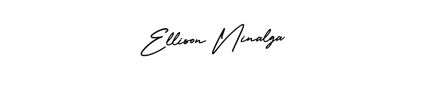 Make a beautiful signature design for name Ellison Ninalga. With this signature (AmerikaSignatureDemo-Regular) style, you can create a handwritten signature for free. Ellison Ninalga signature style 3 images and pictures png