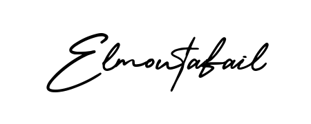 The AmerikaSignatureDemo-Regular typeface gives name Elmoutafail a refined look. Suitable for certificates, diplomas, and official verification. Elmoutafail signature style 3 images and pictures png