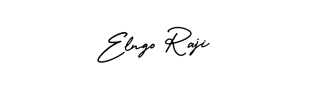 How to make Elngo Raji name signature. Use AmerikaSignatureDemo-Regular style for creating short signs online. This is the latest handwritten sign. Elngo Raji signature style 3 images and pictures png