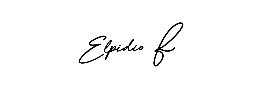 How to Draw Elpidio F signature style? AmerikaSignatureDemo-Regular is a latest design signature styles for name Elpidio F. Elpidio F signature style 3 images and pictures png