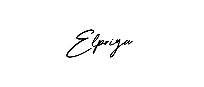 It looks lik you need a new signature style for name Elpriya. Design unique handwritten (AmerikaSignatureDemo-Regular) signature with our free signature maker in just a few clicks. Elpriya signature style 3 images and pictures png