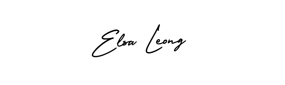 Create a beautiful signature design for name Elsa Leong. With this signature (AmerikaSignatureDemo-Regular) fonts, you can make a handwritten signature for free. Elsa Leong signature style 3 images and pictures png