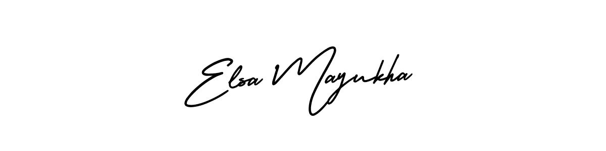 Use a signature maker to create a handwritten signature online. With this signature software, you can design (AmerikaSignatureDemo-Regular) your own signature for name Elsa Mayukha. Elsa Mayukha signature style 3 images and pictures png