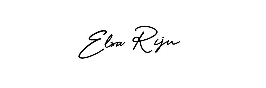 Create a beautiful signature design for name Elsa Riju. With this signature (AmerikaSignatureDemo-Regular) fonts, you can make a handwritten signature for free. Elsa Riju signature style 3 images and pictures png