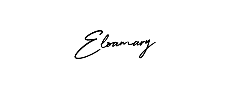 The best way (AmerikaSignatureDemo-Regular) to make a short signature is to pick only two or three words in your name. The name Elsamary include a total of six letters. For converting this name. Elsamary signature style 3 images and pictures png