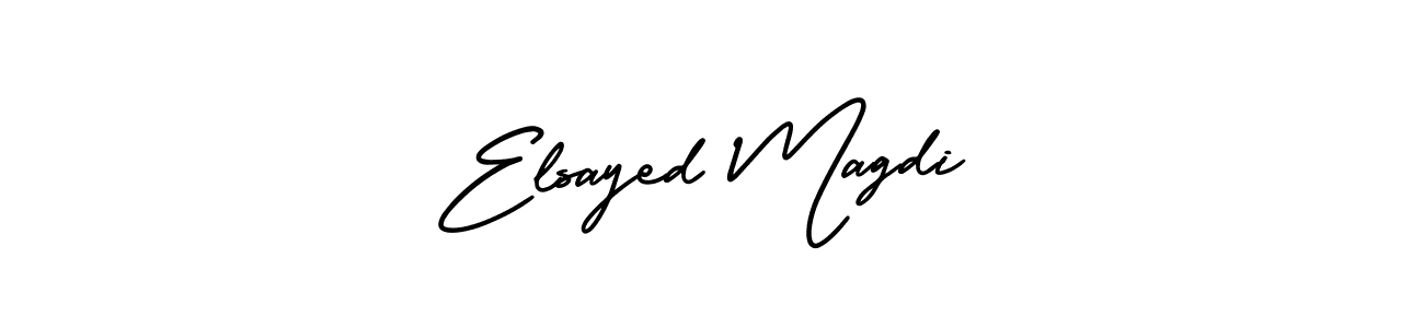 The best way (AmerikaSignatureDemo-Regular) to make a short signature is to pick only two or three words in your name. The name Elsayed Magdi include a total of six letters. For converting this name. Elsayed Magdi signature style 3 images and pictures png
