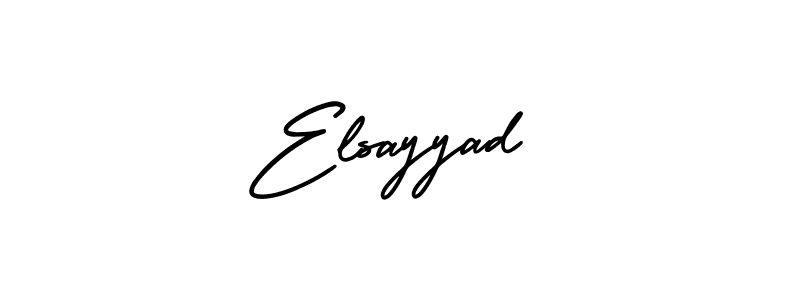 You should practise on your own different ways (AmerikaSignatureDemo-Regular) to write your name (Elsayyad) in signature. don't let someone else do it for you. Elsayyad signature style 3 images and pictures png