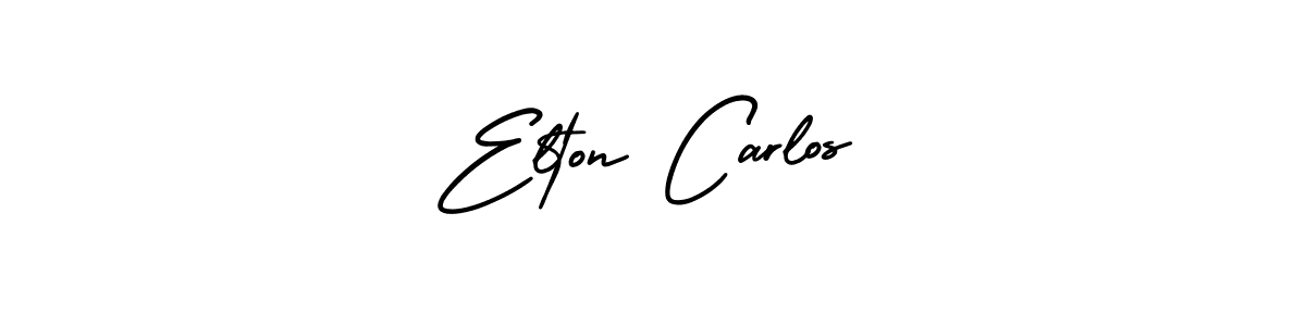 Create a beautiful signature design for name Elton Carlos. With this signature (AmerikaSignatureDemo-Regular) fonts, you can make a handwritten signature for free. Elton Carlos signature style 3 images and pictures png