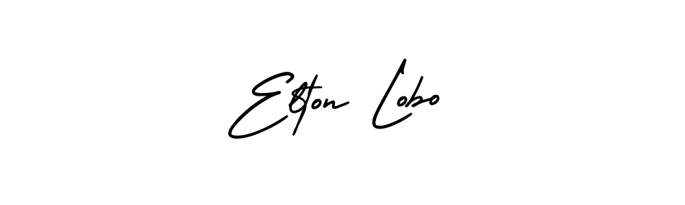 This is the best signature style for the Elton Lobo name. Also you like these signature font (AmerikaSignatureDemo-Regular). Mix name signature. Elton Lobo signature style 3 images and pictures png