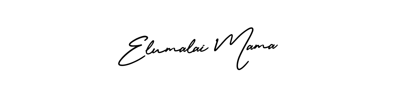 You should practise on your own different ways (AmerikaSignatureDemo-Regular) to write your name (Elumalai Mama) in signature. don't let someone else do it for you. Elumalai Mama signature style 3 images and pictures png