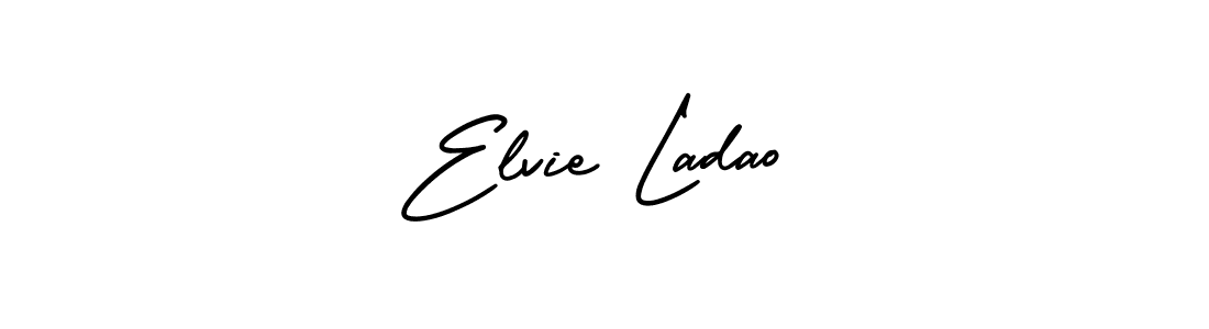 This is the best signature style for the Elvie Ladao name. Also you like these signature font (AmerikaSignatureDemo-Regular). Mix name signature. Elvie Ladao signature style 3 images and pictures png