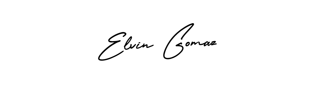 Elvin Gomaz stylish signature style. Best Handwritten Sign (AmerikaSignatureDemo-Regular) for my name. Handwritten Signature Collection Ideas for my name Elvin Gomaz. Elvin Gomaz signature style 3 images and pictures png