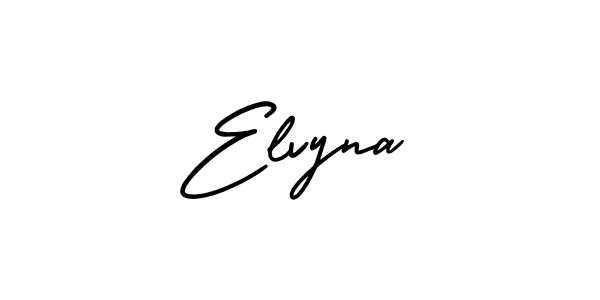 Elvyna stylish signature style. Best Handwritten Sign (AmerikaSignatureDemo-Regular) for my name. Handwritten Signature Collection Ideas for my name Elvyna. Elvyna signature style 3 images and pictures png