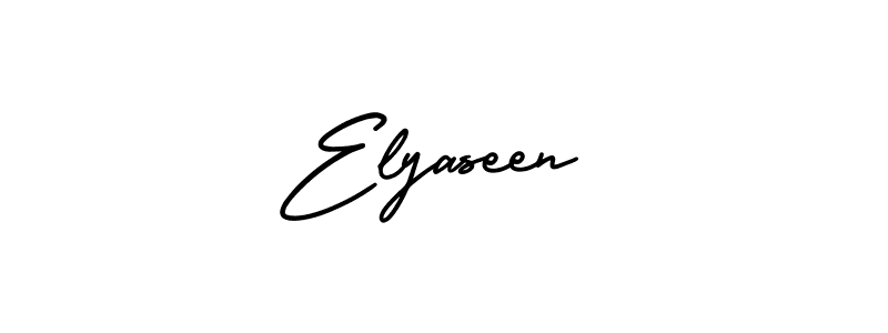 Elyaseen stylish signature style. Best Handwritten Sign (AmerikaSignatureDemo-Regular) for my name. Handwritten Signature Collection Ideas for my name Elyaseen. Elyaseen signature style 3 images and pictures png