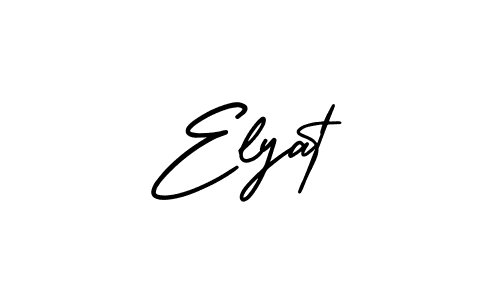 How to make Elyat name signature. Use AmerikaSignatureDemo-Regular style for creating short signs online. This is the latest handwritten sign. Elyat signature style 3 images and pictures png