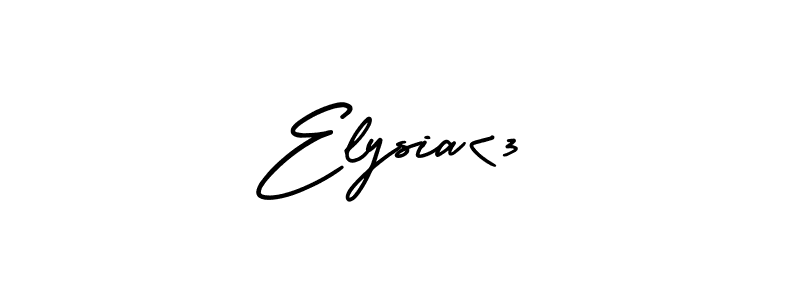 How to make Elysia<3 signature? AmerikaSignatureDemo-Regular is a professional autograph style. Create handwritten signature for Elysia<3 name. Elysia<3 signature style 3 images and pictures png