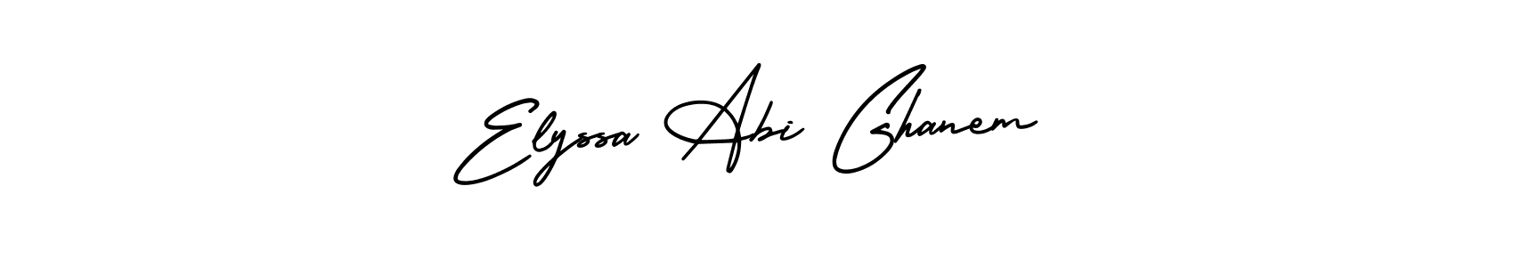 You should practise on your own different ways (AmerikaSignatureDemo-Regular) to write your name (Elyssa Abi Ghanem) in signature. don't let someone else do it for you. Elyssa Abi Ghanem signature style 3 images and pictures png