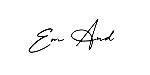 How to Draw Em And signature style? AmerikaSignatureDemo-Regular is a latest design signature styles for name Em And. Em And signature style 3 images and pictures png