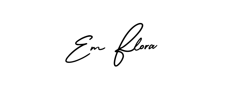 Use a signature maker to create a handwritten signature online. With this signature software, you can design (AmerikaSignatureDemo-Regular) your own signature for name Em Flora. Em Flora signature style 3 images and pictures png
