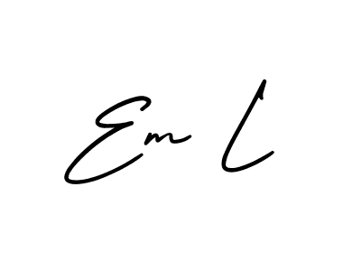 How to Draw Em L signature style? AmerikaSignatureDemo-Regular is a latest design signature styles for name Em L. Em L signature style 3 images and pictures png