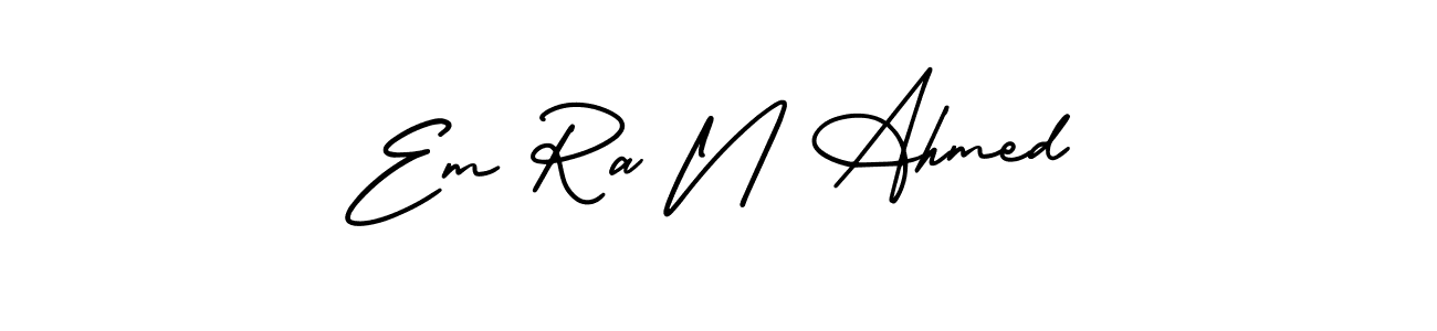 Create a beautiful signature design for name Em Ra N Ahmed. With this signature (AmerikaSignatureDemo-Regular) fonts, you can make a handwritten signature for free. Em Ra N Ahmed signature style 3 images and pictures png