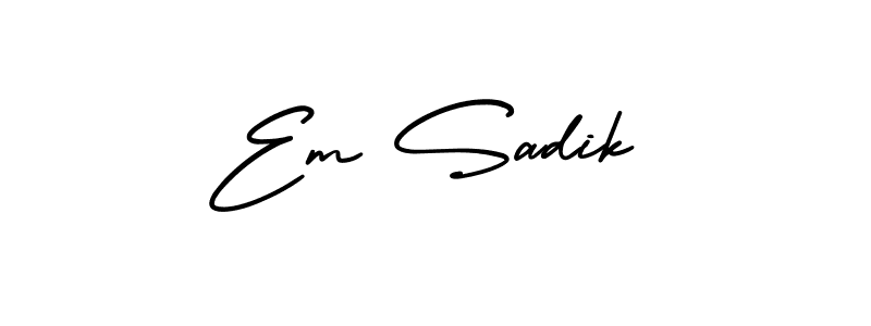 Also we have Em Sadik name is the best signature style. Create professional handwritten signature collection using AmerikaSignatureDemo-Regular autograph style. Em Sadik signature style 3 images and pictures png