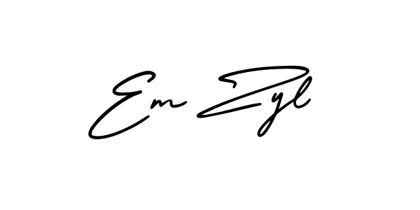 This is the best signature style for the Em Zyl name. Also you like these signature font (AmerikaSignatureDemo-Regular). Mix name signature. Em Zyl signature style 3 images and pictures png