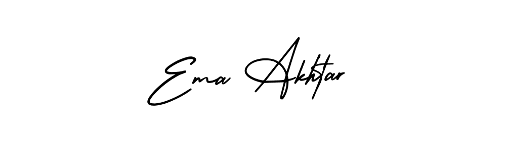 How to make Ema Akhtar name signature. Use AmerikaSignatureDemo-Regular style for creating short signs online. This is the latest handwritten sign. Ema Akhtar signature style 3 images and pictures png