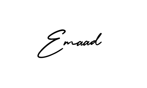 if you are searching for the best signature style for your name Emaad. so please give up your signature search. here we have designed multiple signature styles  using AmerikaSignatureDemo-Regular. Emaad signature style 3 images and pictures png