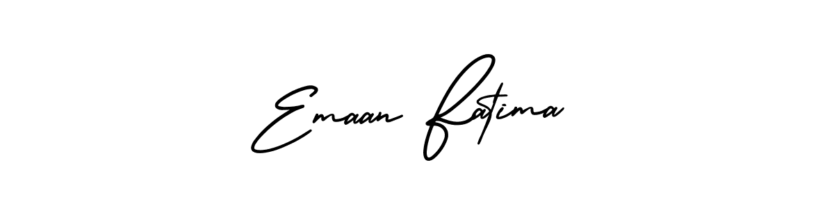 Make a beautiful signature design for name Emaan Fatima. With this signature (AmerikaSignatureDemo-Regular) style, you can create a handwritten signature for free. Emaan Fatima signature style 3 images and pictures png