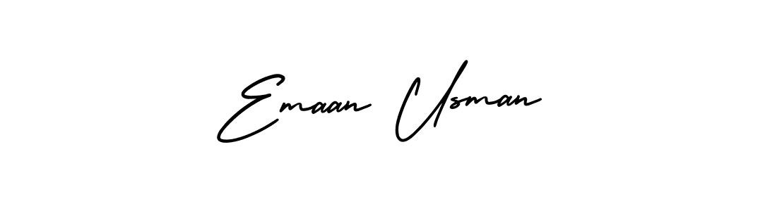 Also You can easily find your signature by using the search form. We will create Emaan Usman name handwritten signature images for you free of cost using AmerikaSignatureDemo-Regular sign style. Emaan Usman signature style 3 images and pictures png