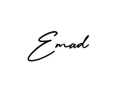You should practise on your own different ways (AmerikaSignatureDemo-Regular) to write your name (Emad) in signature. don't let someone else do it for you. Emad signature style 3 images and pictures png