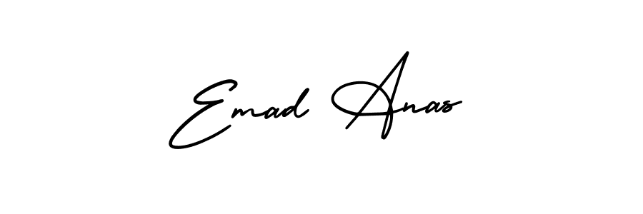 Make a short Emad Anas signature style. Manage your documents anywhere anytime using AmerikaSignatureDemo-Regular. Create and add eSignatures, submit forms, share and send files easily. Emad Anas signature style 3 images and pictures png