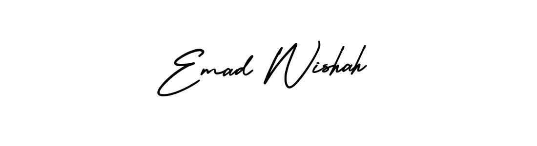 Create a beautiful signature design for name Emad Wishah. With this signature (AmerikaSignatureDemo-Regular) fonts, you can make a handwritten signature for free. Emad Wishah signature style 3 images and pictures png