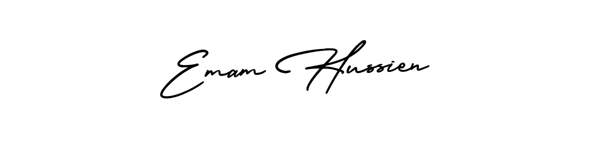 This is the best signature style for the Emam Hussien name. Also you like these signature font (AmerikaSignatureDemo-Regular). Mix name signature. Emam Hussien signature style 3 images and pictures png