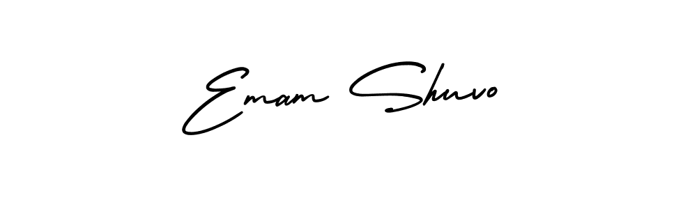 Similarly AmerikaSignatureDemo-Regular is the best handwritten signature design. Signature creator online .You can use it as an online autograph creator for name Emam Shuvo. Emam Shuvo signature style 3 images and pictures png